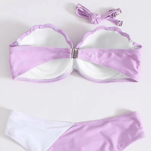 Scalloped Shell Trim Bikini Swimsuit - Picture 4 of 8